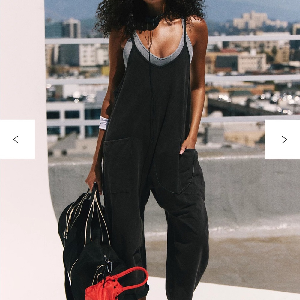 Free People Movement Hot Shot Onesie in Black/Dark Grey